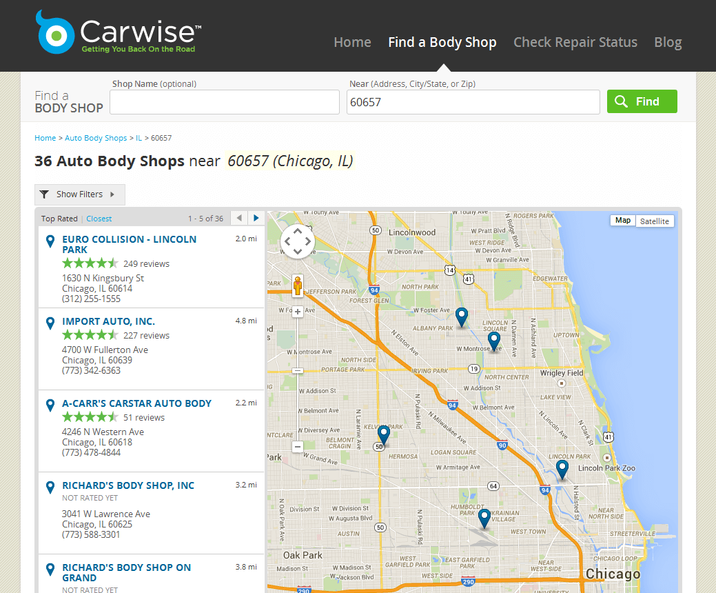 Carwise search results