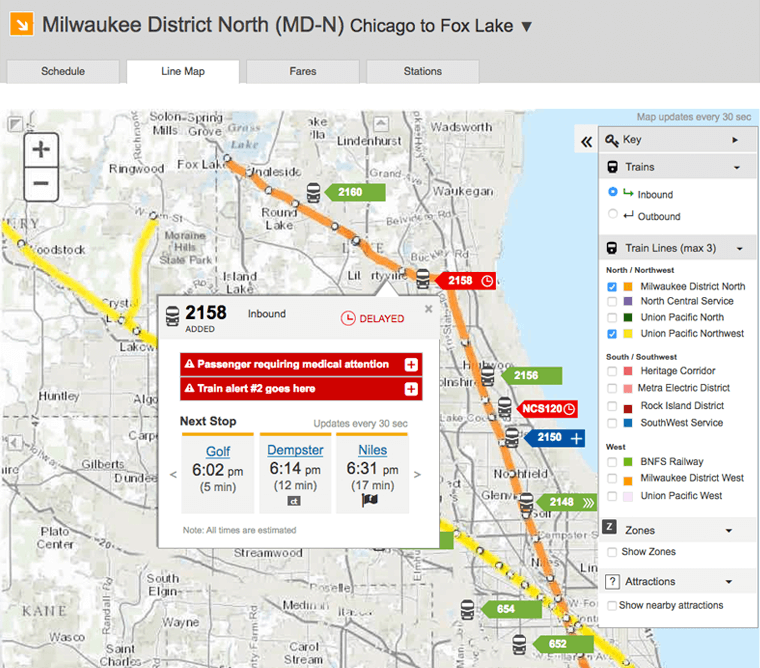 Milwaukee District North - Line Map