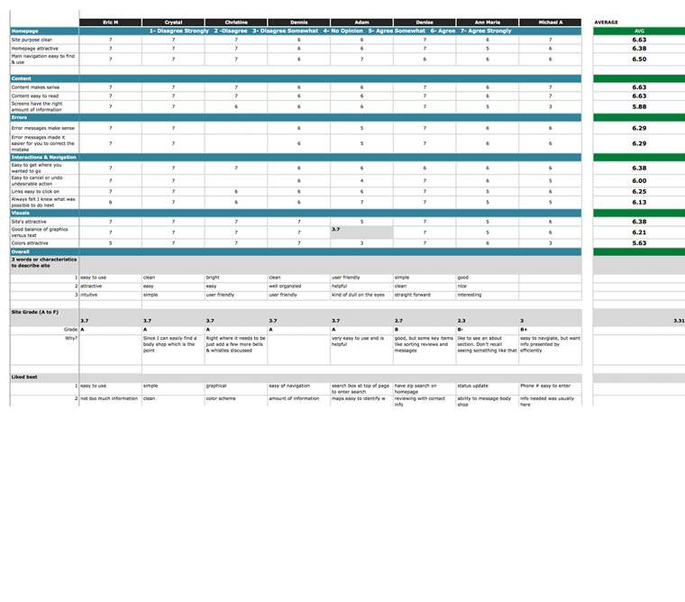 Usability Testing: User Summary