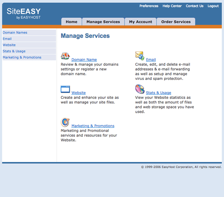 Site Control screen shot