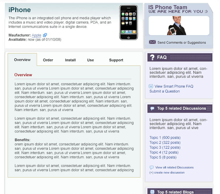 Product page