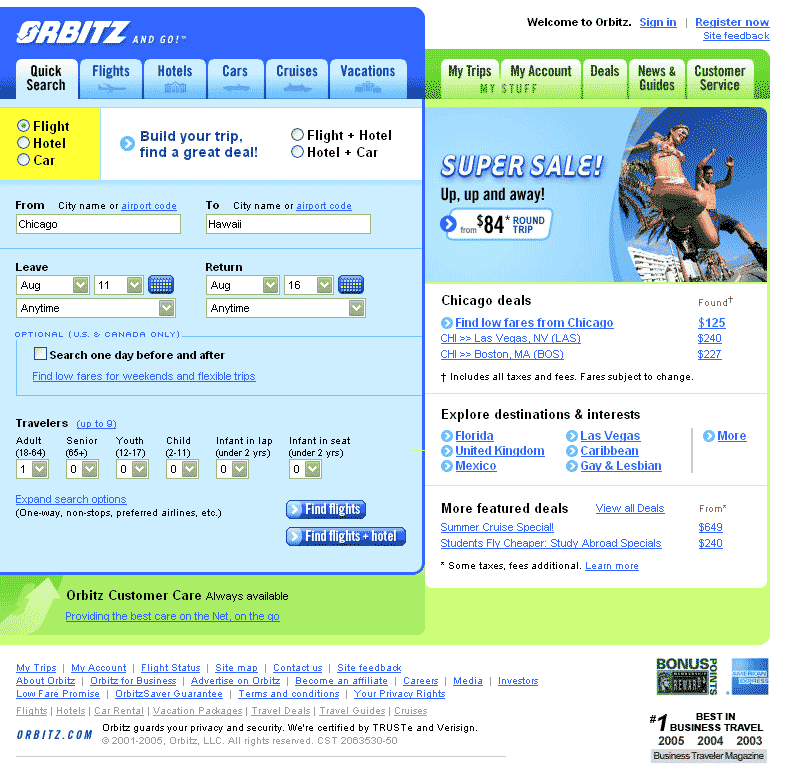 Orbitz Search